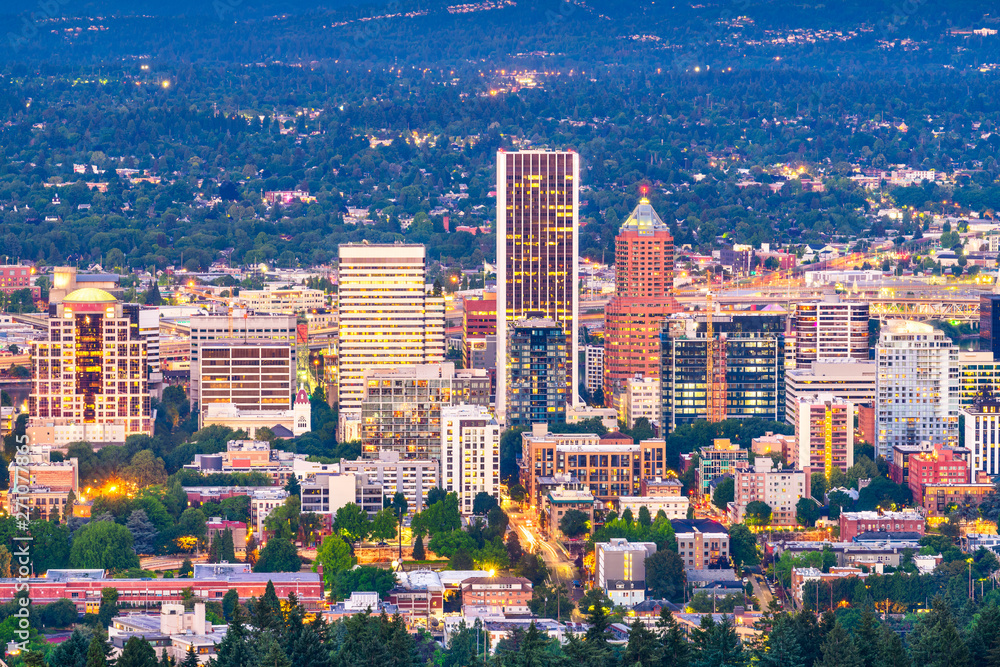 Naklejka premium Portland, Oregon, USA downtown