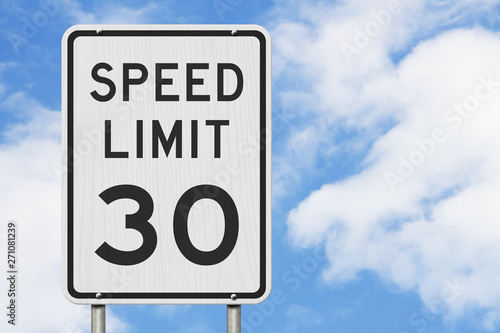 US 30 mph Speed Limit sign