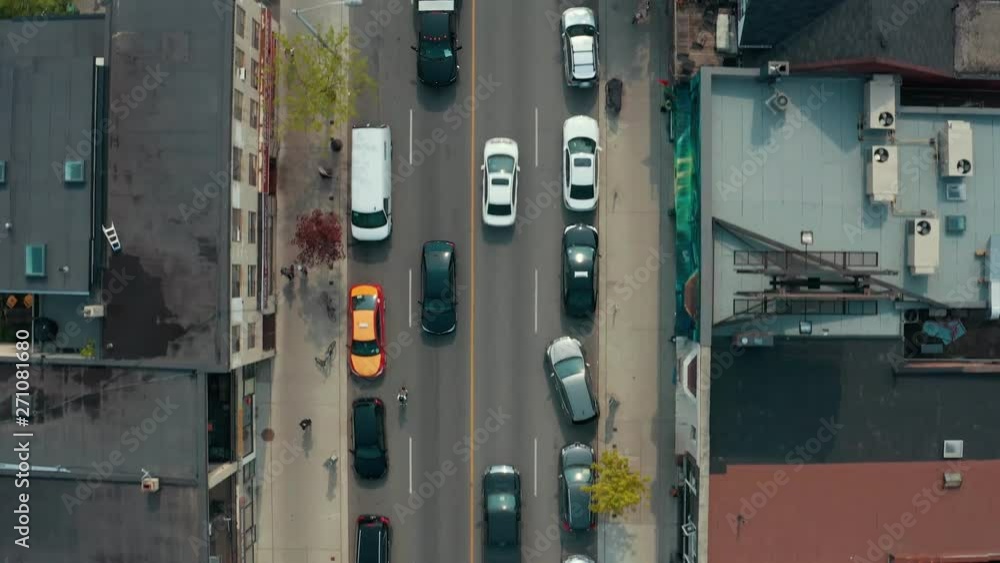 4K Establishing shot of a road in Downtown Toronto. Aerial footage. 4K Establishing shot of a road in Downtown Toronto. Aerial footage.