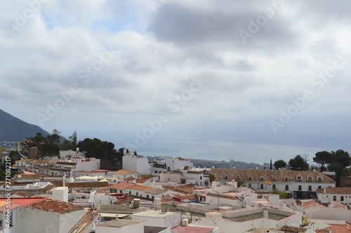 View of the Mediterranean over Mijas on a cloudy spring day.