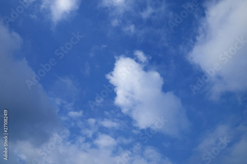 background white fluffy clouds high in the sky