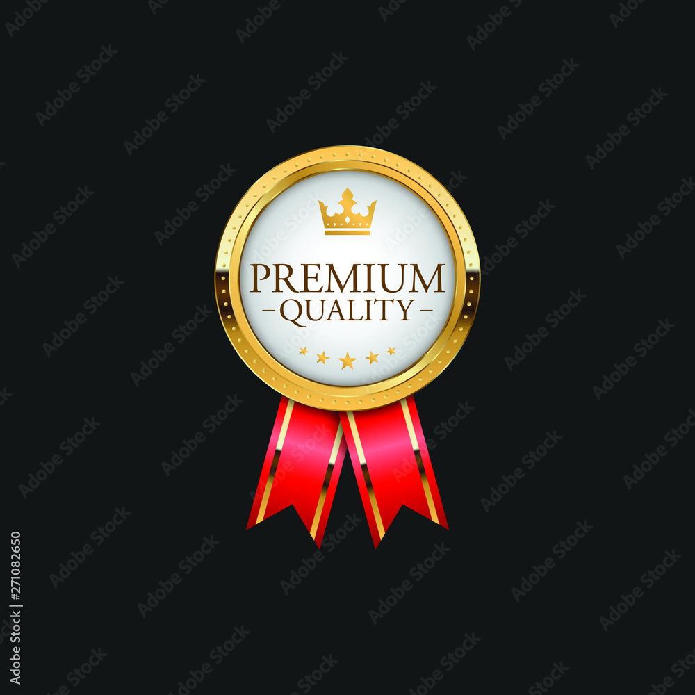 Circle Premium Quality Badge Label Luxury Gold Design Element Template for packaging Circle Premium Quality Badge Label Luxury Gold Design Element Template for packaging