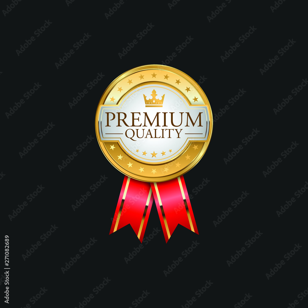 Circle Premium Quality Badge Label Luxury Gold Design Element Template for packaging Circle Premium Quality Badge Label Luxury Gold Design Element Template for packaging