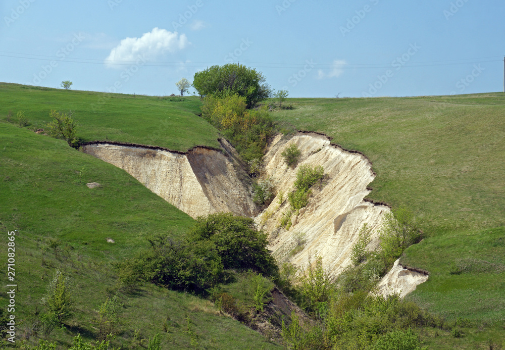 Huge gully in Voronezh region, Russia
