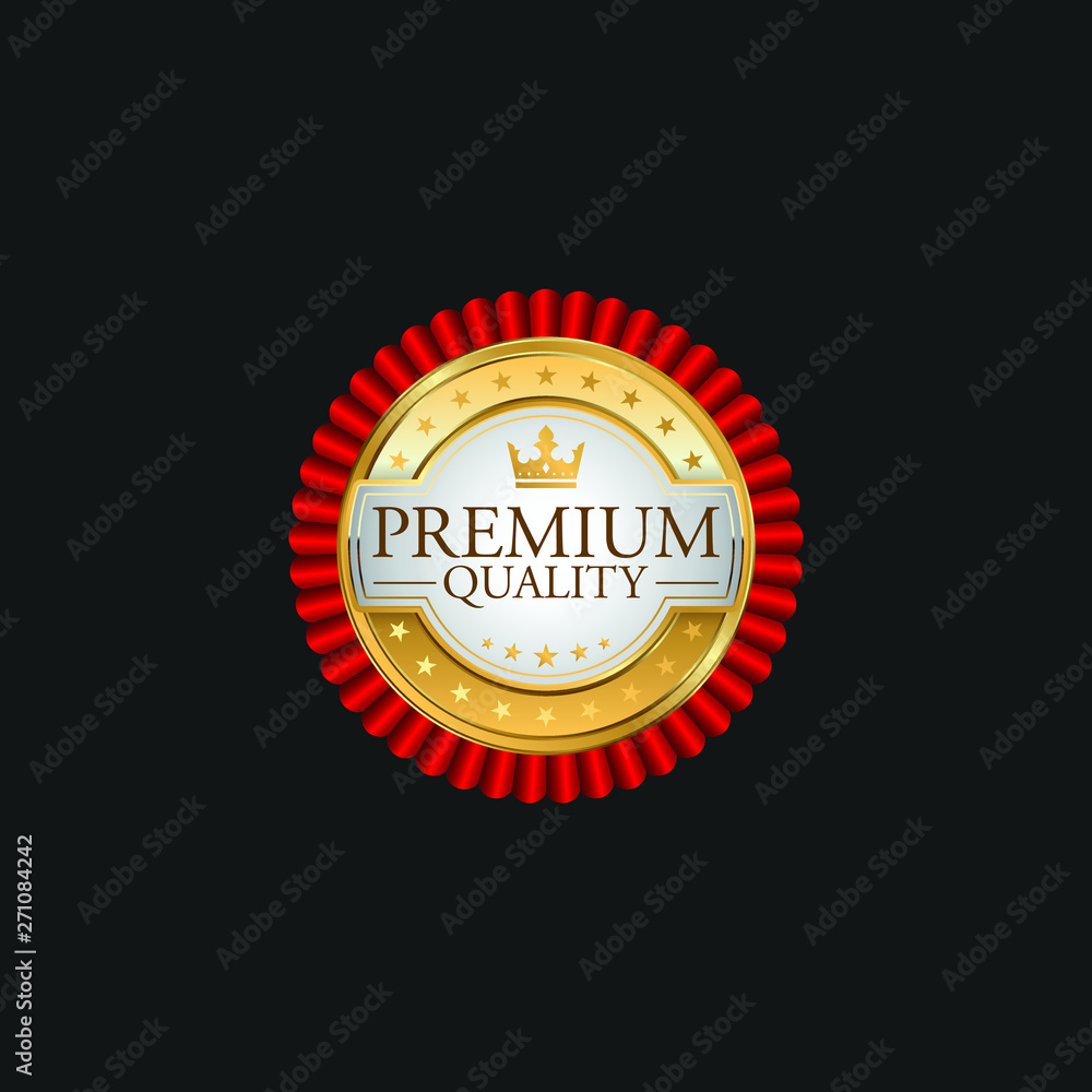 Fototapeta premium Circle Premium Quality Badge Label Luxury Gold Design Element Template for packaging