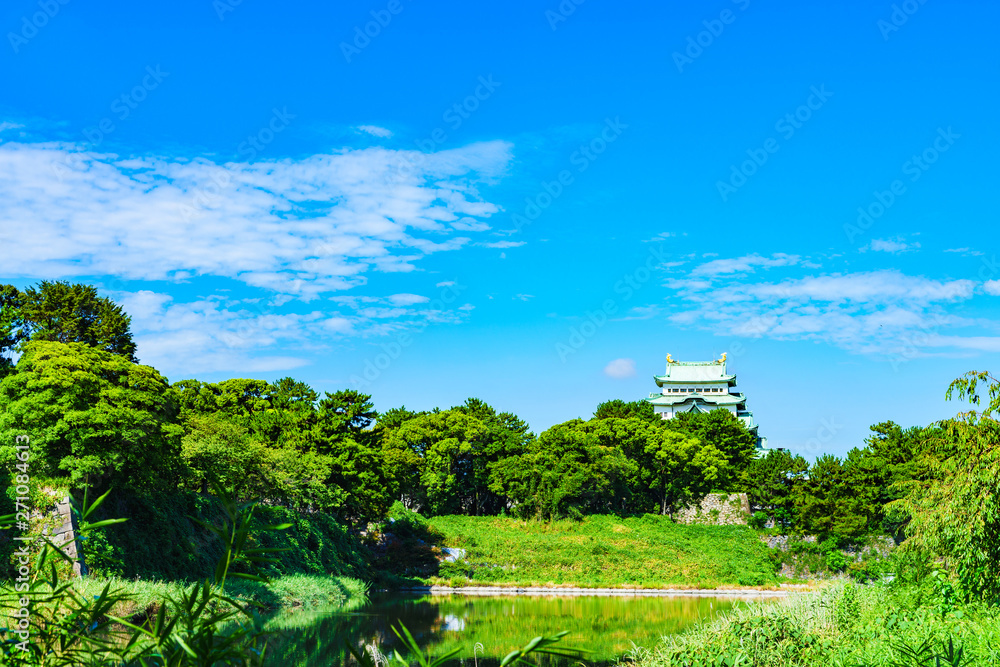 The appearance of Nagoya castle taken photo from a public road