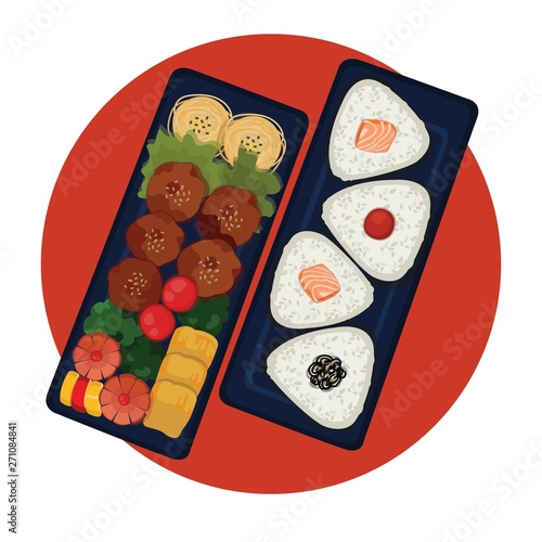 Bento - Japanese Lunch Box with Rice Balls