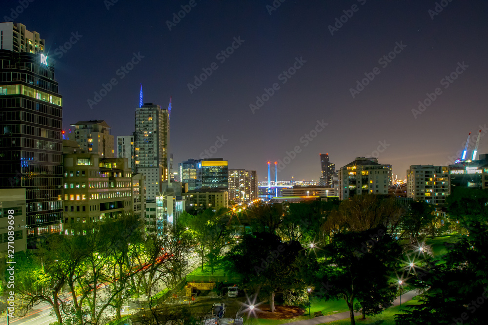 Night view of melbourne city australia