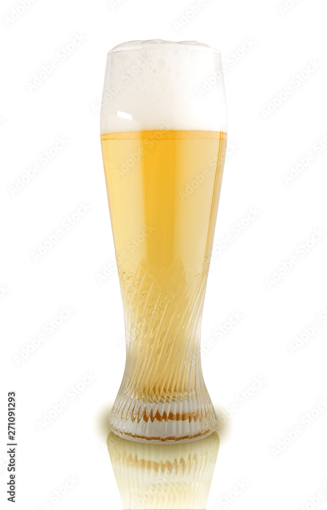 glass of beer on a white background. drink glass of beer on a white background. drink
