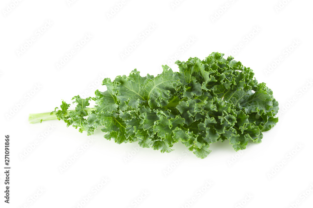 Fresh organic green kale leaves isolated over white background Fresh organic green kale leaves isolated over white background
