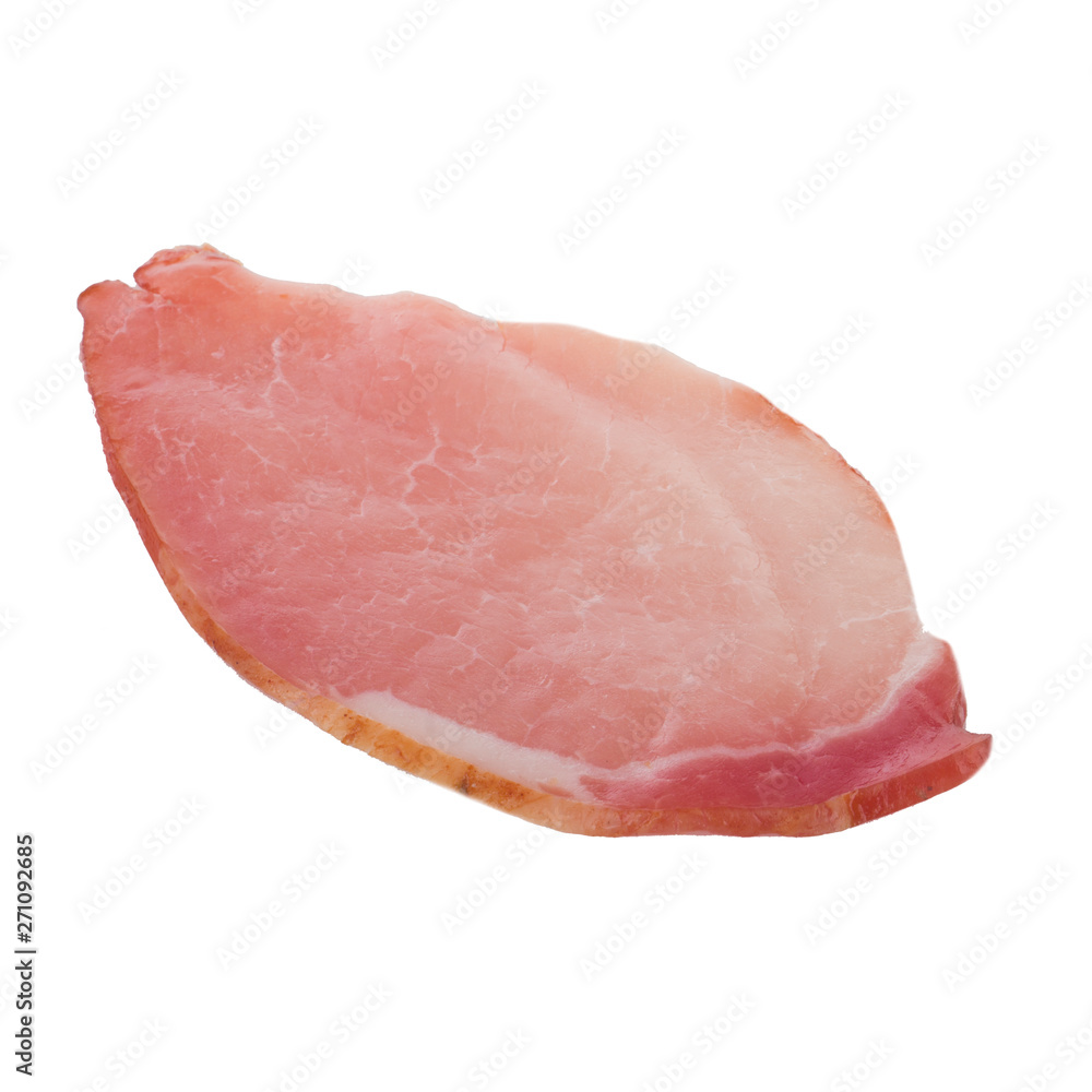 slice of ham isolated on white background slice of ham isolated on white background