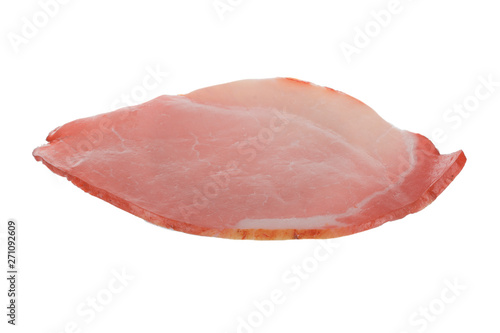cut of ham isolated on white background