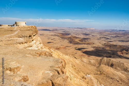 Landscape of the Negev desert. Makhtesh Ramon Crater in Mitzpe Ramon  Israel 