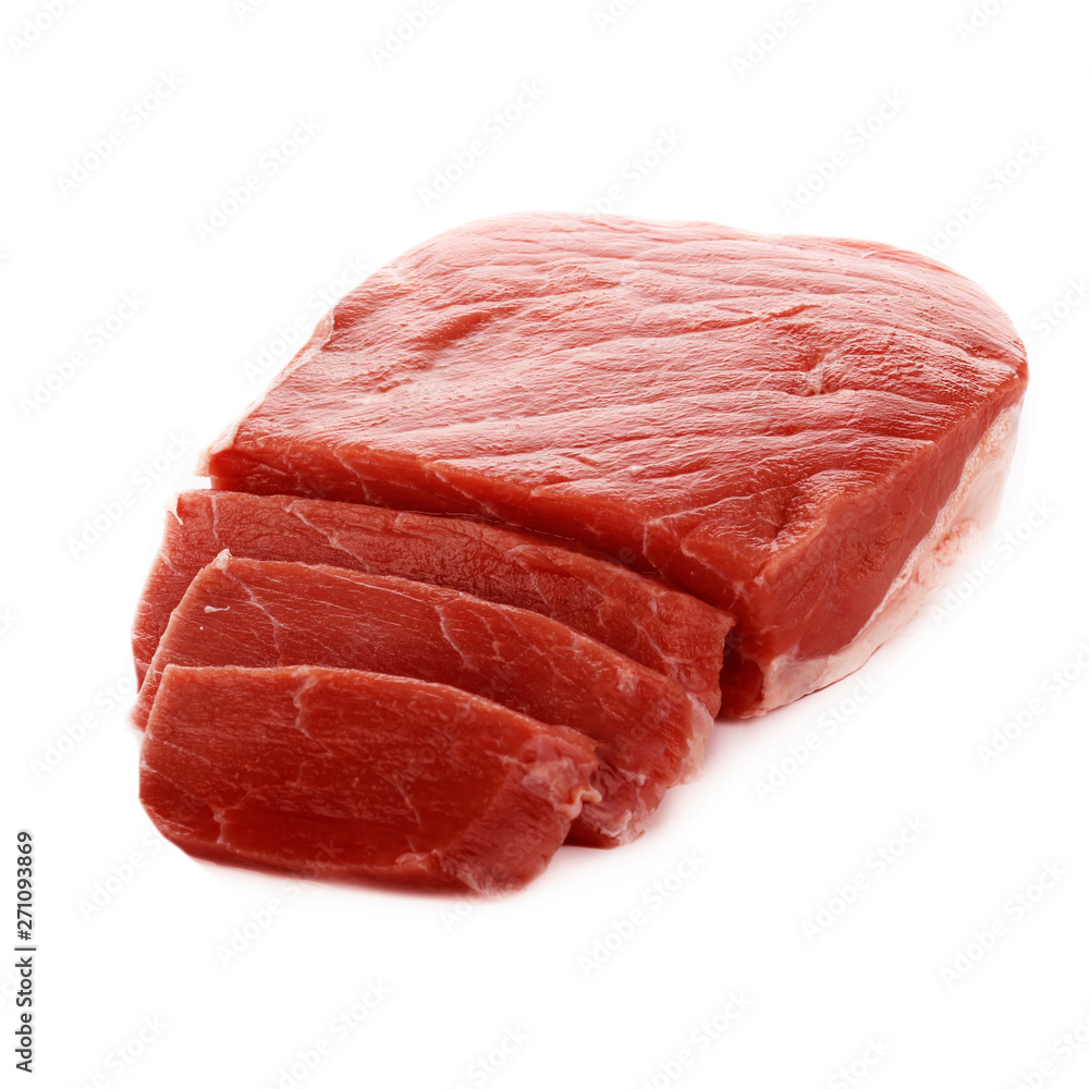 heap of steaks of beef isolated on white heap of steaks of beef isolated on white
