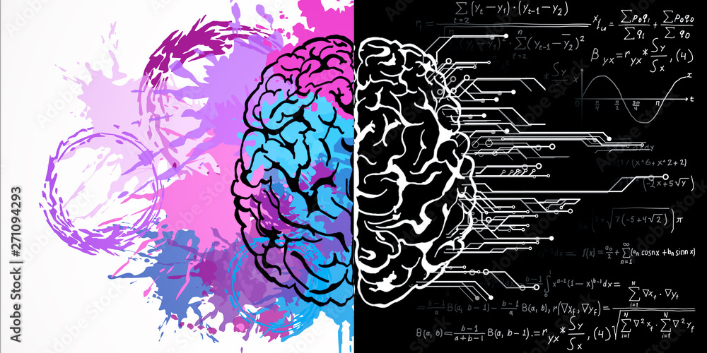 Creative brain drawing - obrazy, fototapety, plakaty 