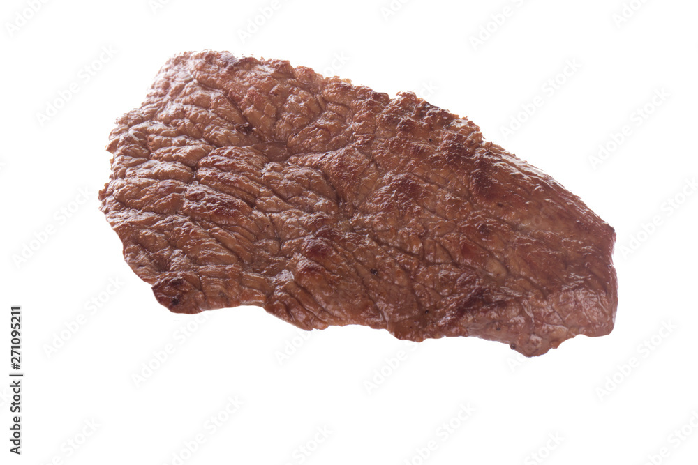 roasted steak of beef isolated on white background roasted steak of beef isolated on white background