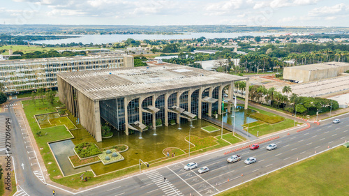 Aerial view of Ministry of Justice in Brasilia, Brazil