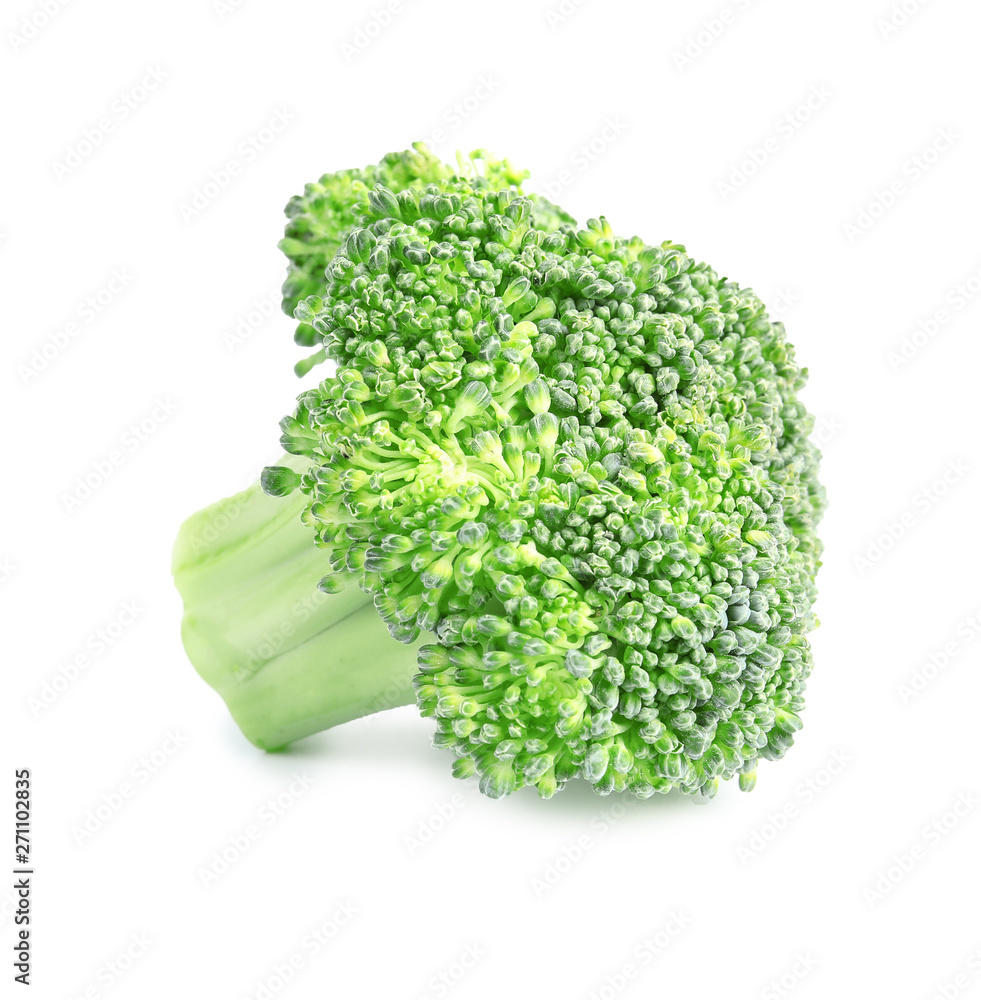 Fresh green broccoli on white background. Organic food Fresh green broccoli on white background. Organic food