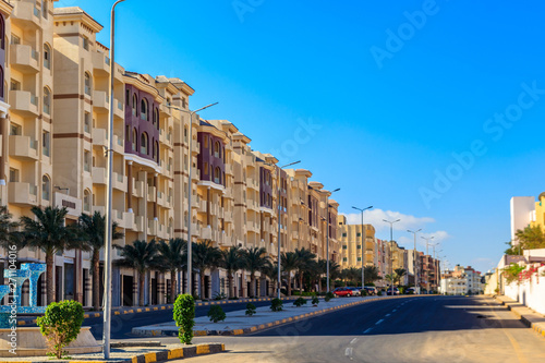 Fototapeta Naklejka Na Ścianę i Meble -  Street of Hurghada city in Egypt