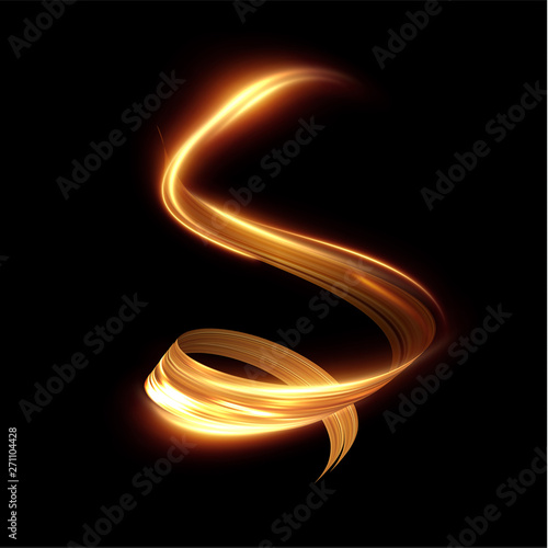 Golden shiny light lines vector background. EPS10