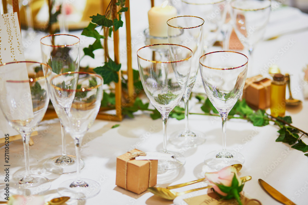 Beautiful table set with candles and flowers Beautiful table set with candles and flowers