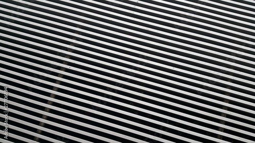 Close up view of metal stripes background of interior walls and floor texture.