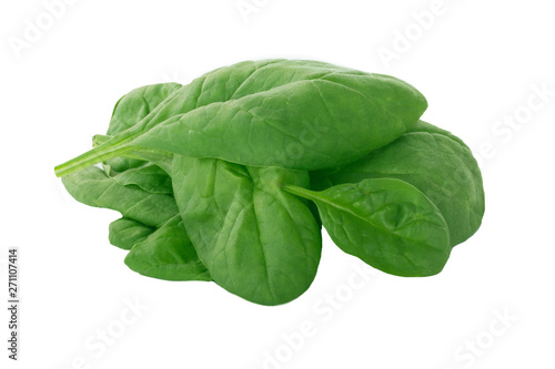 heap of spinach isolated on white background