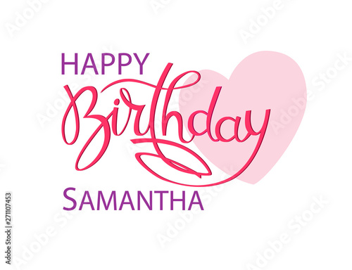 Photography Birthday greeting card with the name Samantha