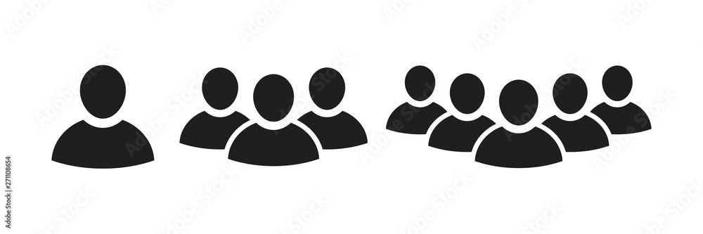 User set Icon in trendy flat style isolated on white background. people silhouette symbol for your web site design. Vector illustration User set Icon in trendy flat style isolated on white background. people silhouette symbol for your web site design. Vector illustration