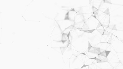 Abstract white digital background. Big data visualization. Science background. Big data complex with compounds. Lines plexus.