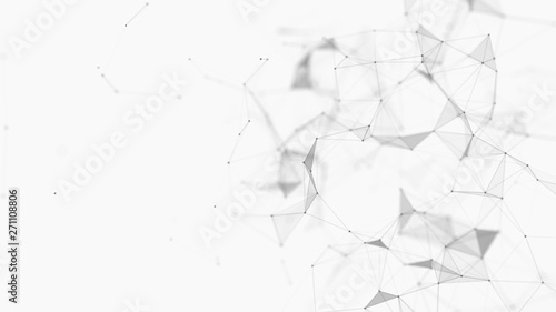 Abstract white digital background. Big data visualization. Science background. Big data complex with compounds. Lines plexus.