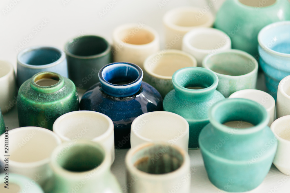 Ceramic plate's made on a Potter's wheel in the workshop Ceramic plate's made on a Potter's wheel in the workshop