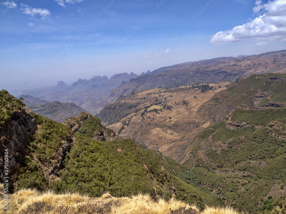 Beautiful mountain range in Simien Mountains National Park in Ethiopia