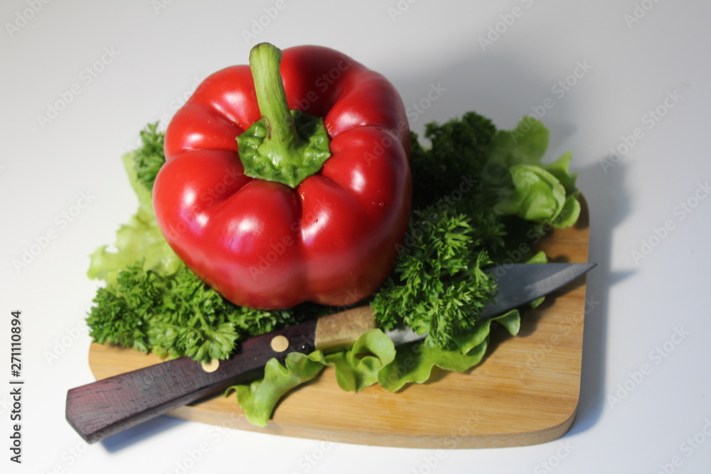 fresh pepper vegetables on cutting board fresh pepper vegetables on cutting board