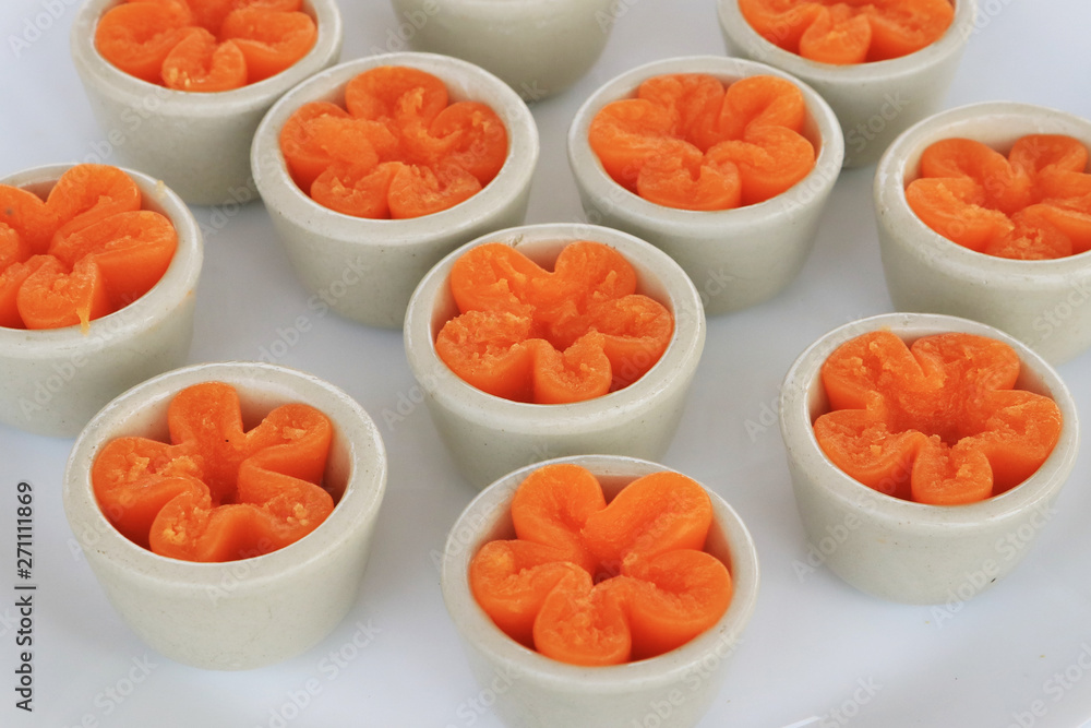 Sweets Thongyod Thai sweets with sweet taste served as a cup of snacks. Sweets Thongyod Thai sweets with sweet taste served as a cup of snacks.