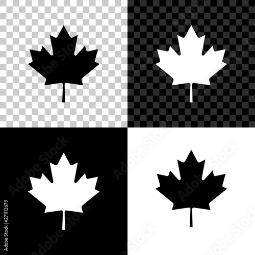 Canadian maple leaf icon isolated on black, white and transparent background. Canada symbol maple leaf. Vector Illustration