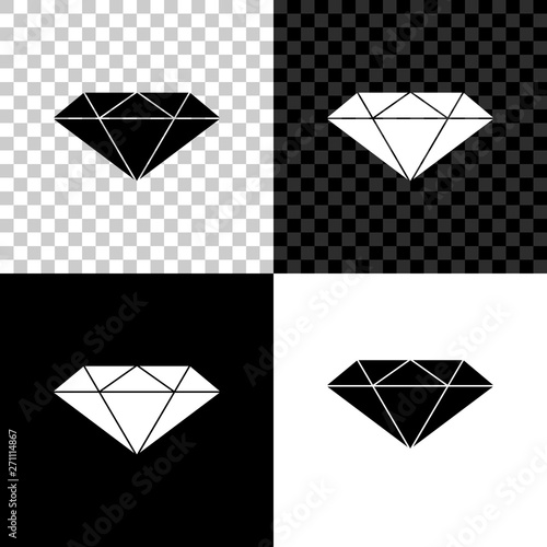 Diamond icon isolated on black, white and transparent background. Jewelry symbol. Gem stone. Vector Illustration