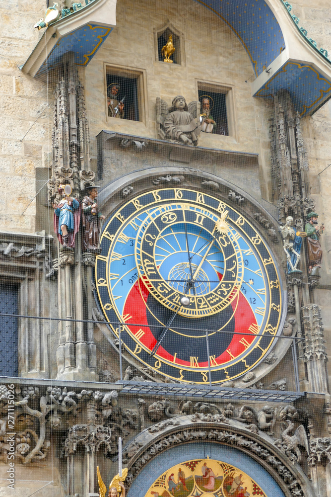Procession of the Apostles at Astronomical Clock Tower in Old Town Prague, Czech Republic