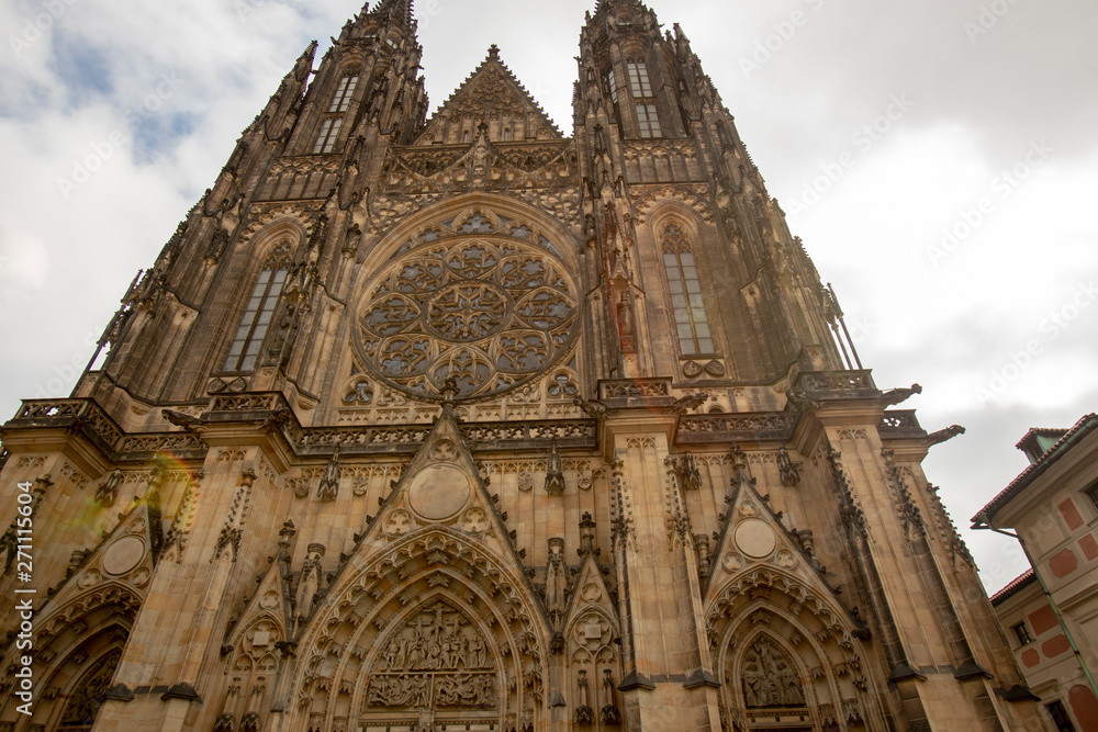 Facade of St. Vitus Cathedral, Prague Castle, Czech Republic