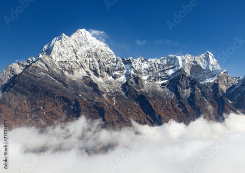 Thamserku from Kongde, Nepal Himalayas mountains