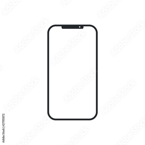 Smartphone icon on white background vector illustration. Flat Icon Mobile Phone, Handphone