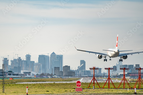 Photography London, UK - 17, February 2019: Helvetic Airways airline based in Zurich Kloten, Switzerland