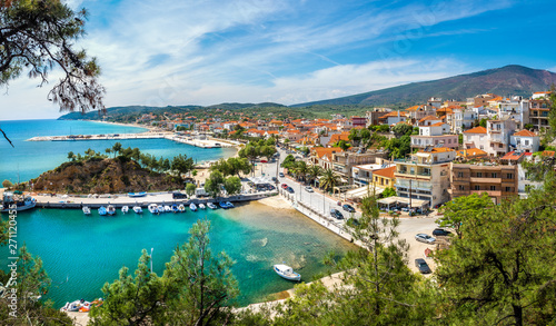 Landscape with Limenaria city and harbour at Thassos island, Greece © Balate Dorin