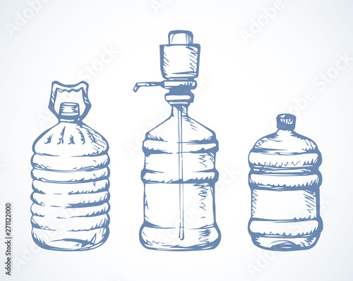 Bottle of water. Vector drawing
