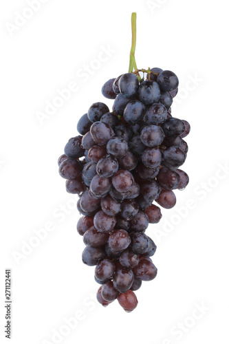bunch of red grapes isolated on white background