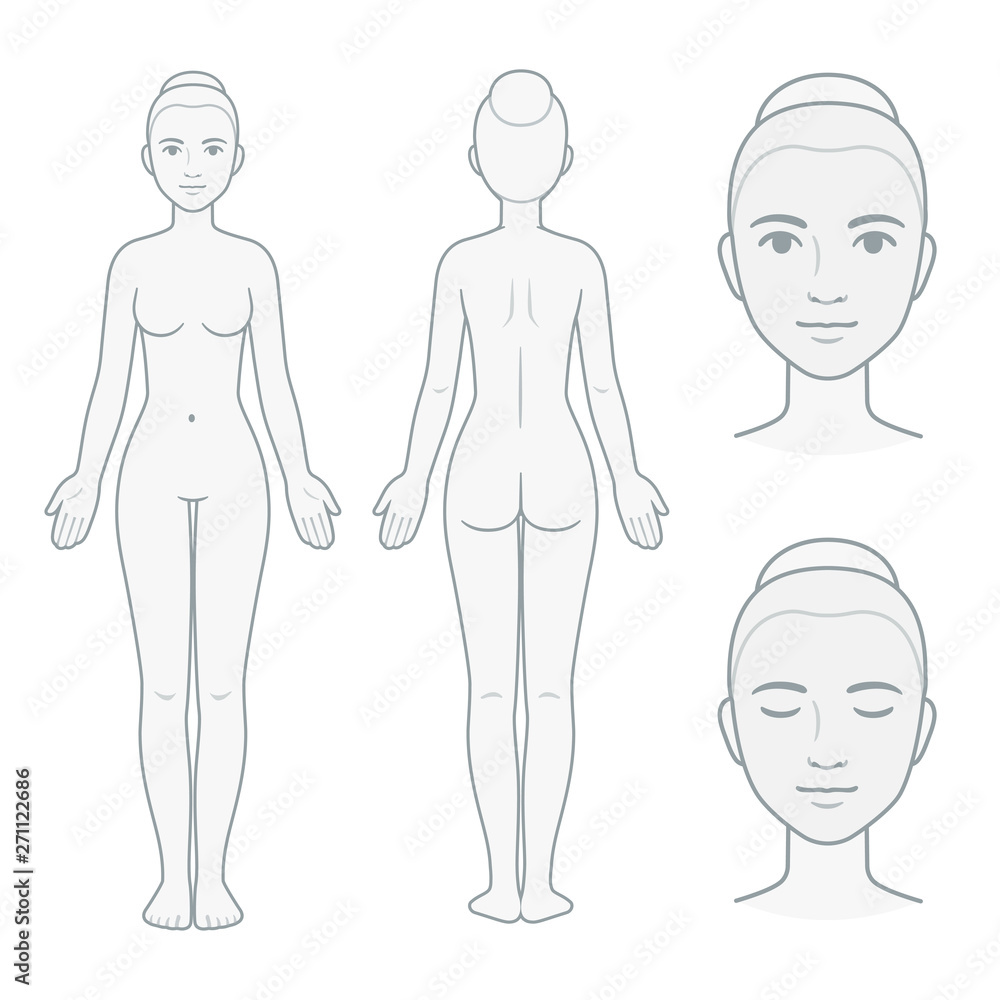 © sudowoodo - Female body and face chart © sudowoodo - Female body and face chart