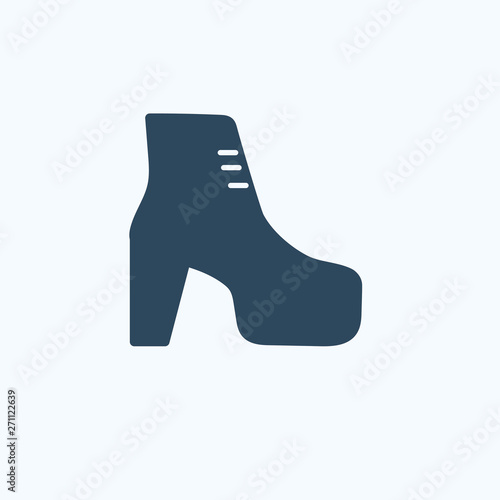 Women black ankle boots shoes Icon. 