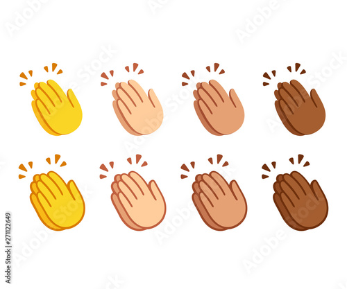 Clapping hands emoji set
