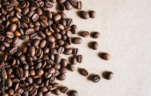 Coffee beans close up.