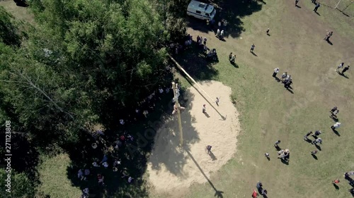 Folk festivals in Bashkiria - Sabantuy - the holiday of the plow. Aerial view. photo